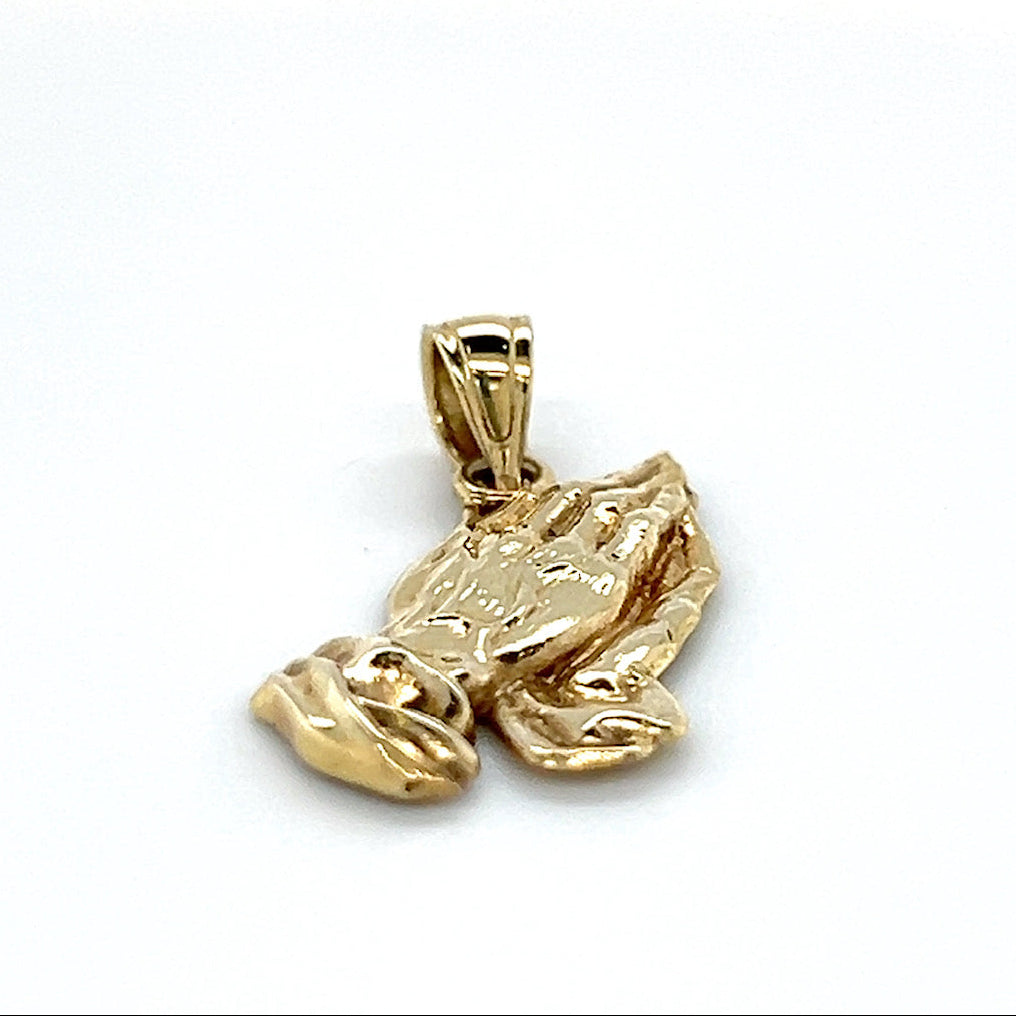 10K Yellow Gold Prayer Hands Pendant; 0.70DWT; 1.1g