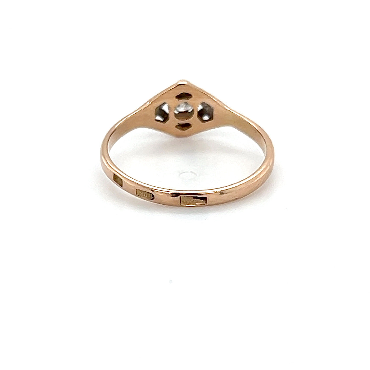 14K Rose Gold Diamond Lady's Fashion Ring; 0.10CTW; Size 6.5
