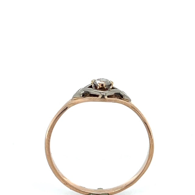 14K Rose Gold Diamond Lady's Fashion Ring; 0.10CTW; Size 6.5