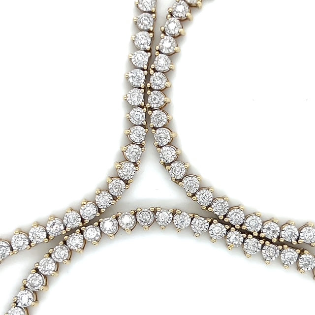 10K Yellow Gold Diamond 25" Chain Necklace