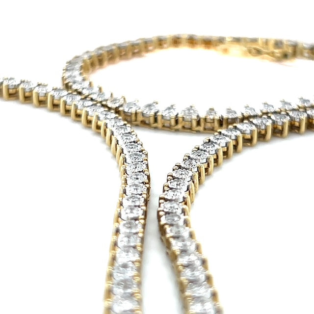 10K Yellow Gold Diamond 25" Chain Necklace