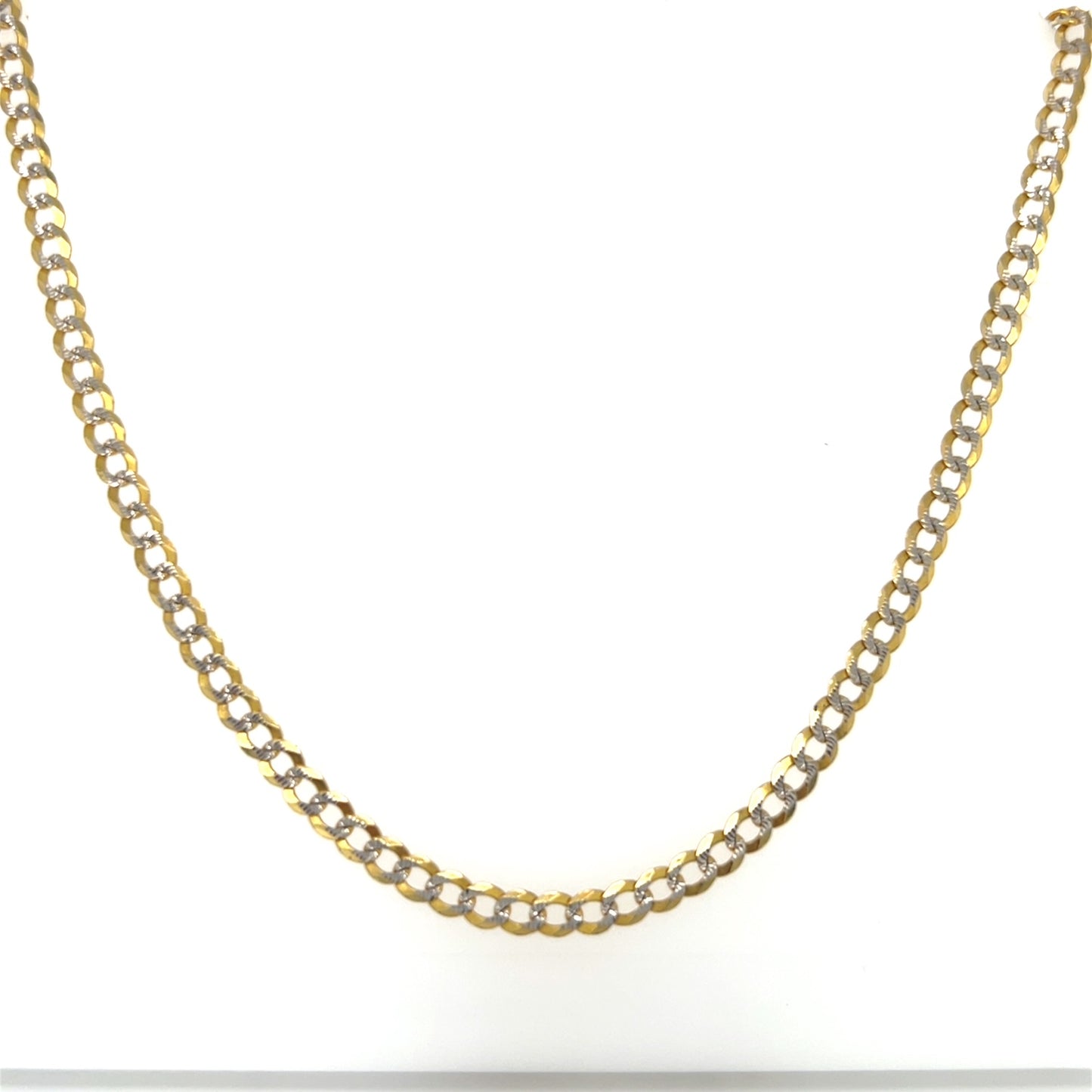 10K Two-Tone Gold 24" Curb Chain; 8g