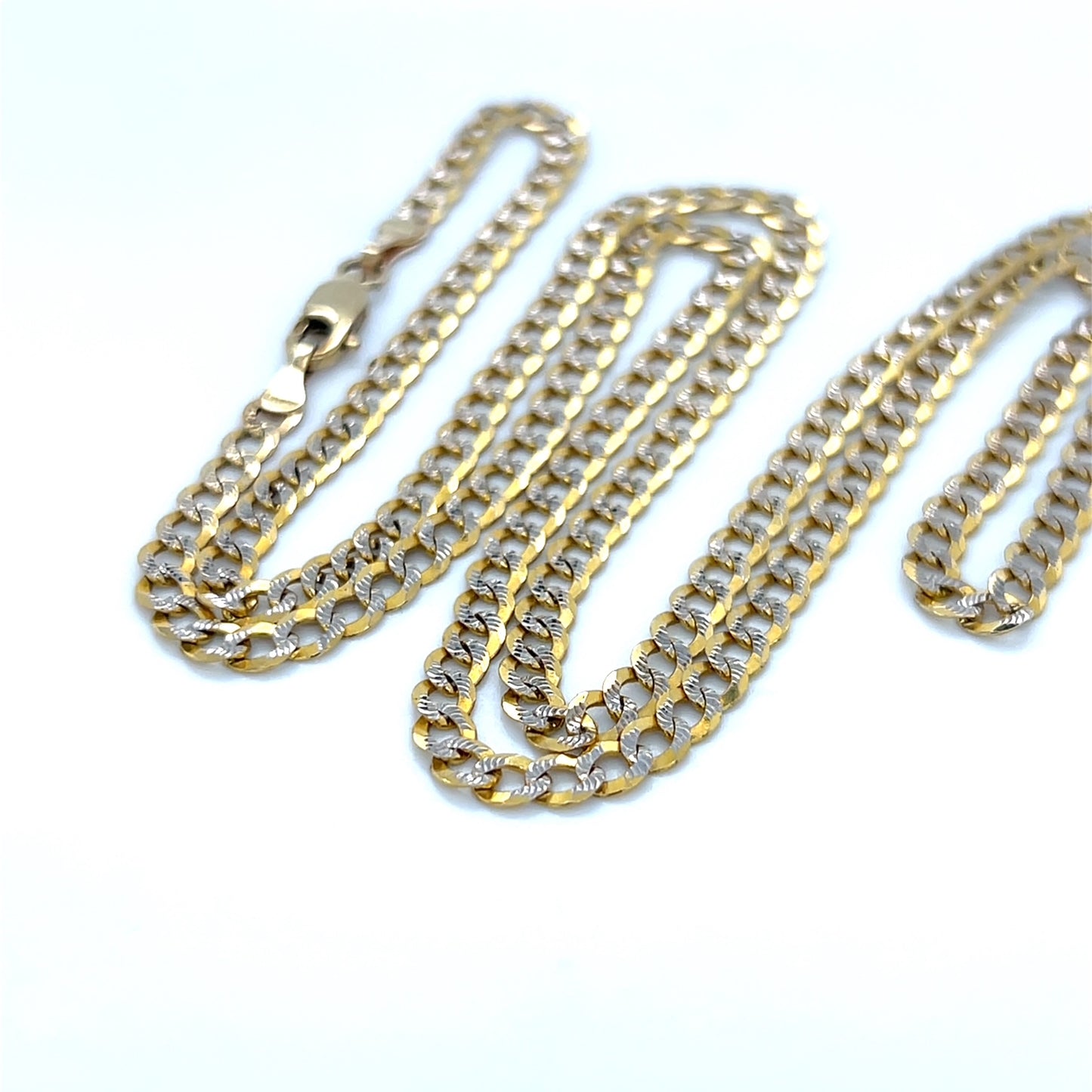 10K Two-Tone Gold 24" Curb Chain; 8g