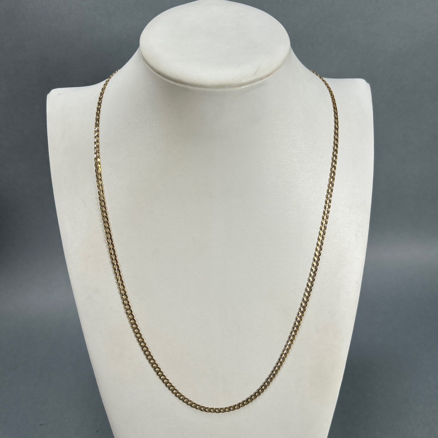 10K Two-Tone Gold 24" Curb Chain; 8g
