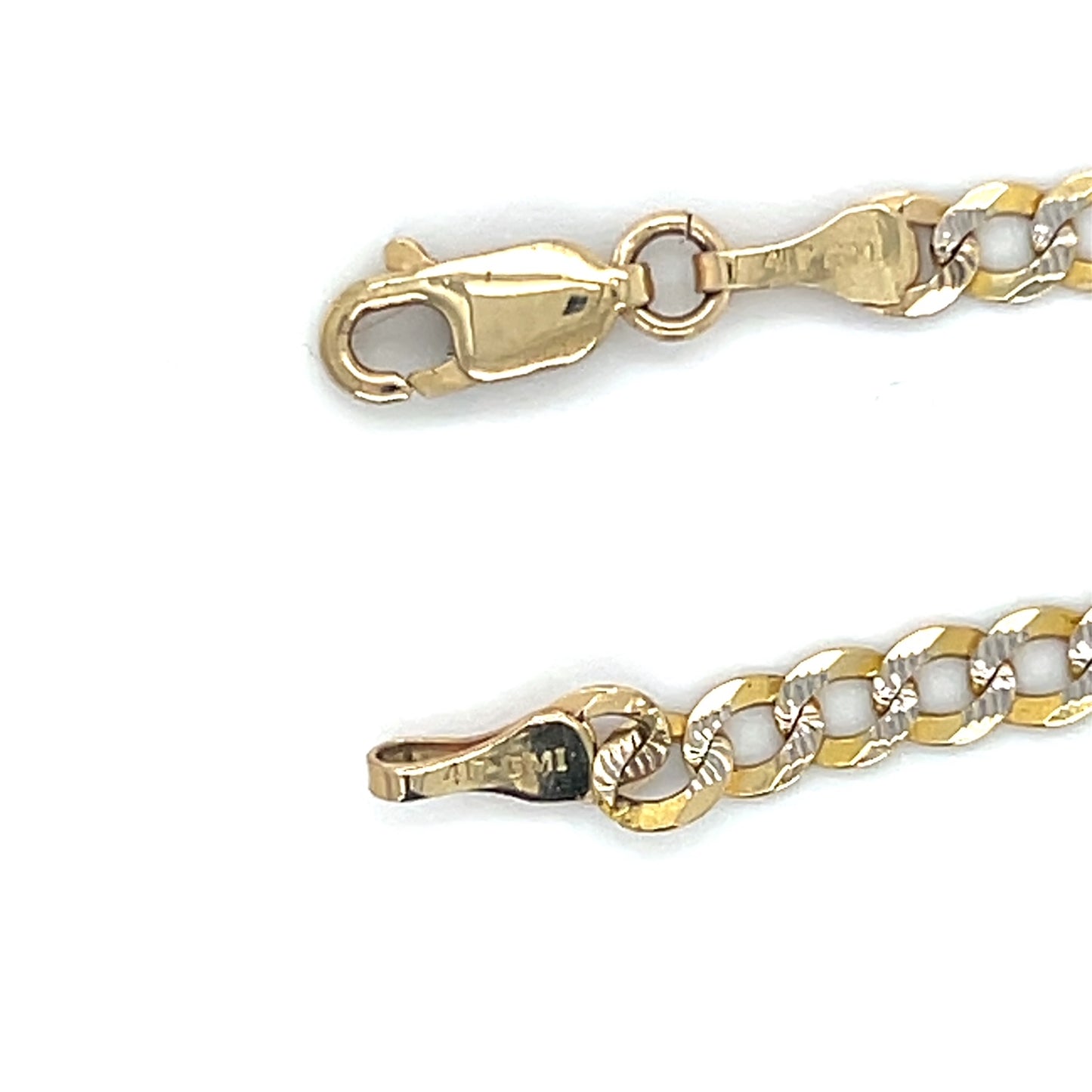 10K Two-Tone Gold 24" Curb Chain; 8g