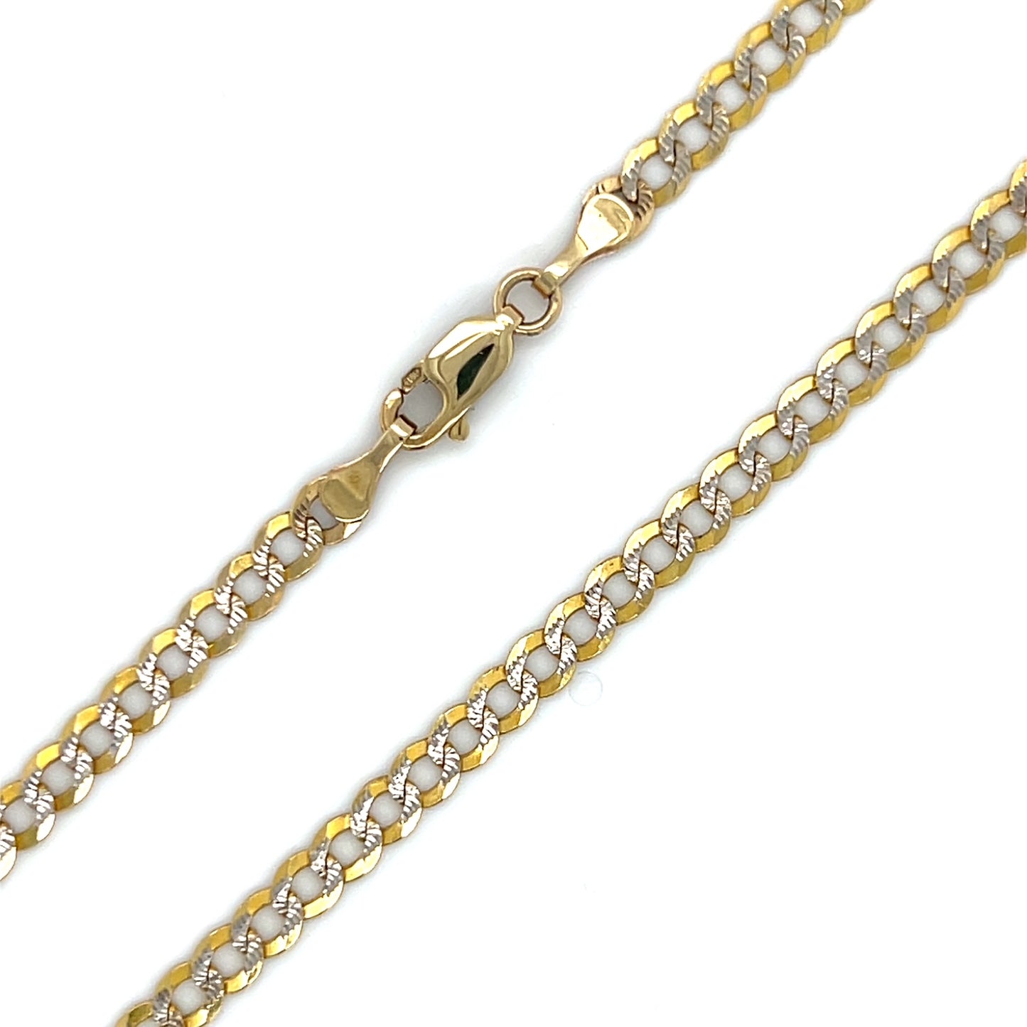 10K Two-Tone Gold 24" Curb Chain; 8g