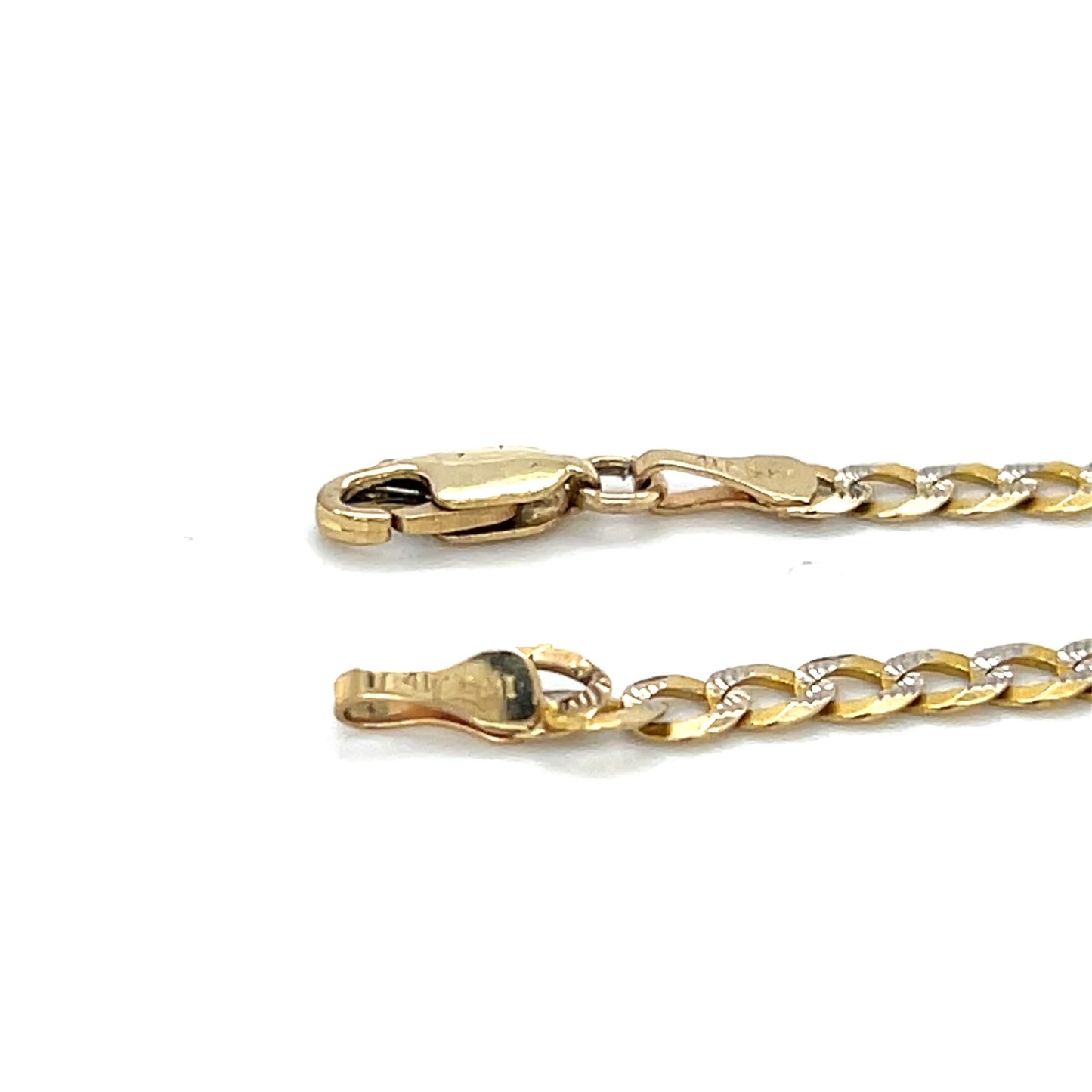 10K Two-Tone Gold 24" Curb Chain; 8g