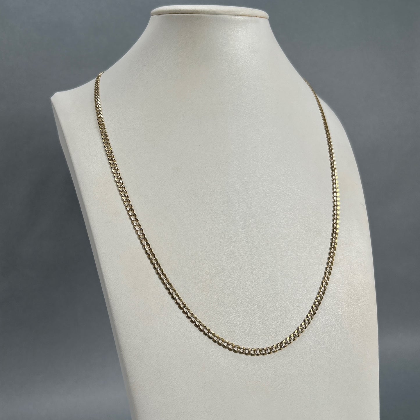 10K Two-Tone Gold 24" Curb Chain; 8g