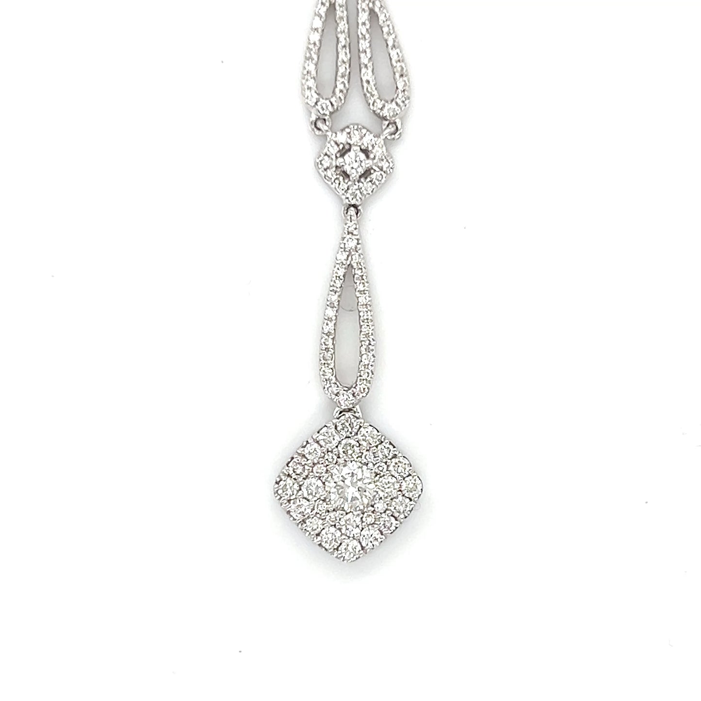 14K White Gold Diamond Pendant on 17" Chain Necklace; Effy