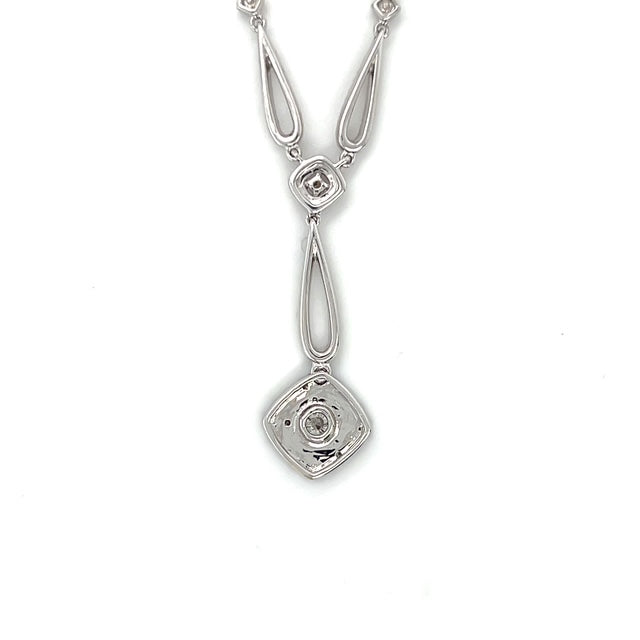 14K White Gold Diamond Pendant on 17" Chain Necklace; Effy
