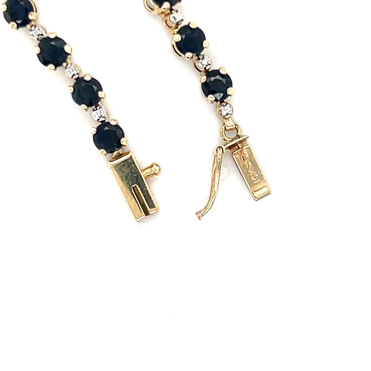 10K Yellow Gold Sapphire 7" Bracelet; 4.0DWT; 6.2g