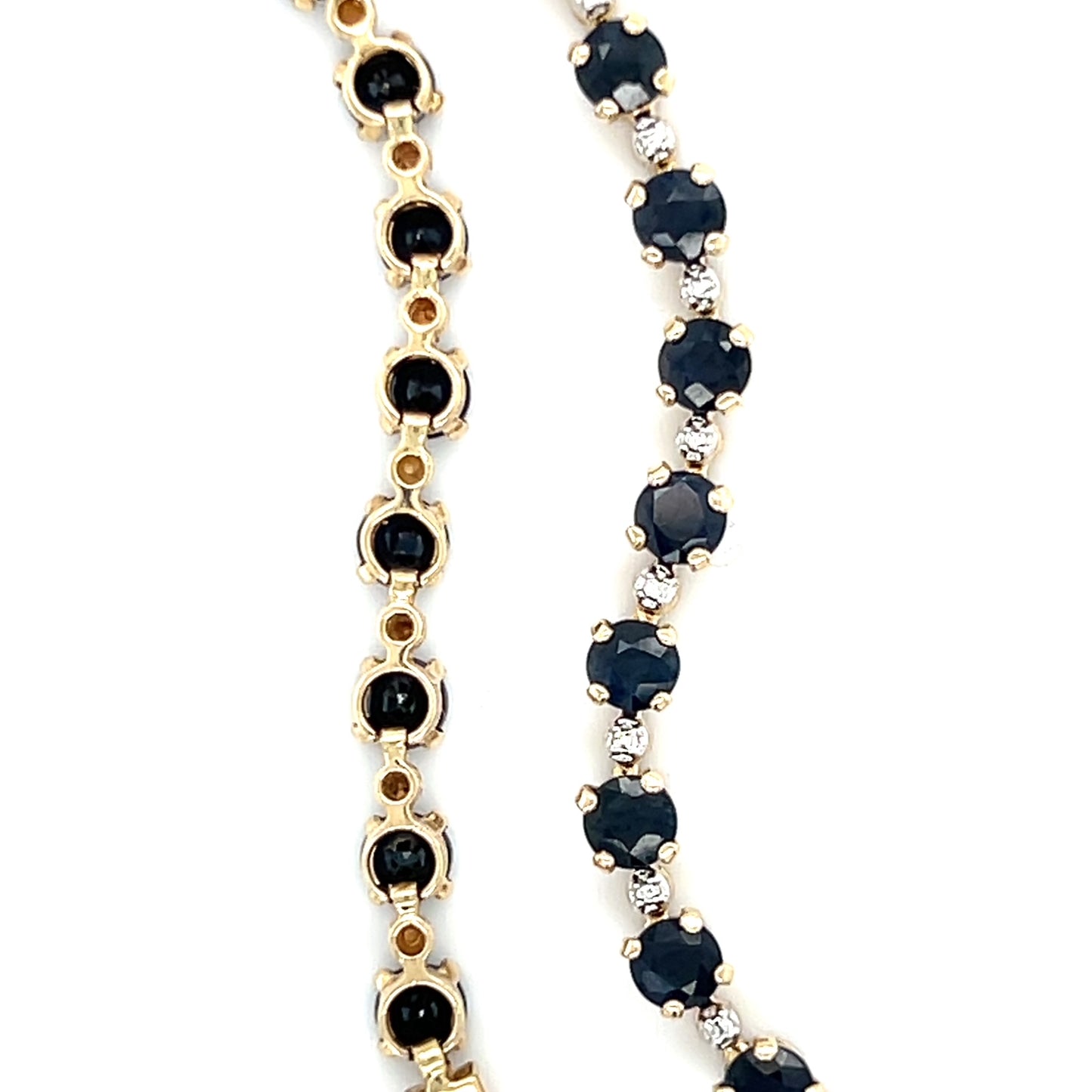 10K Yellow Gold Sapphire 7" Bracelet; 4.0DWT; 6.2g