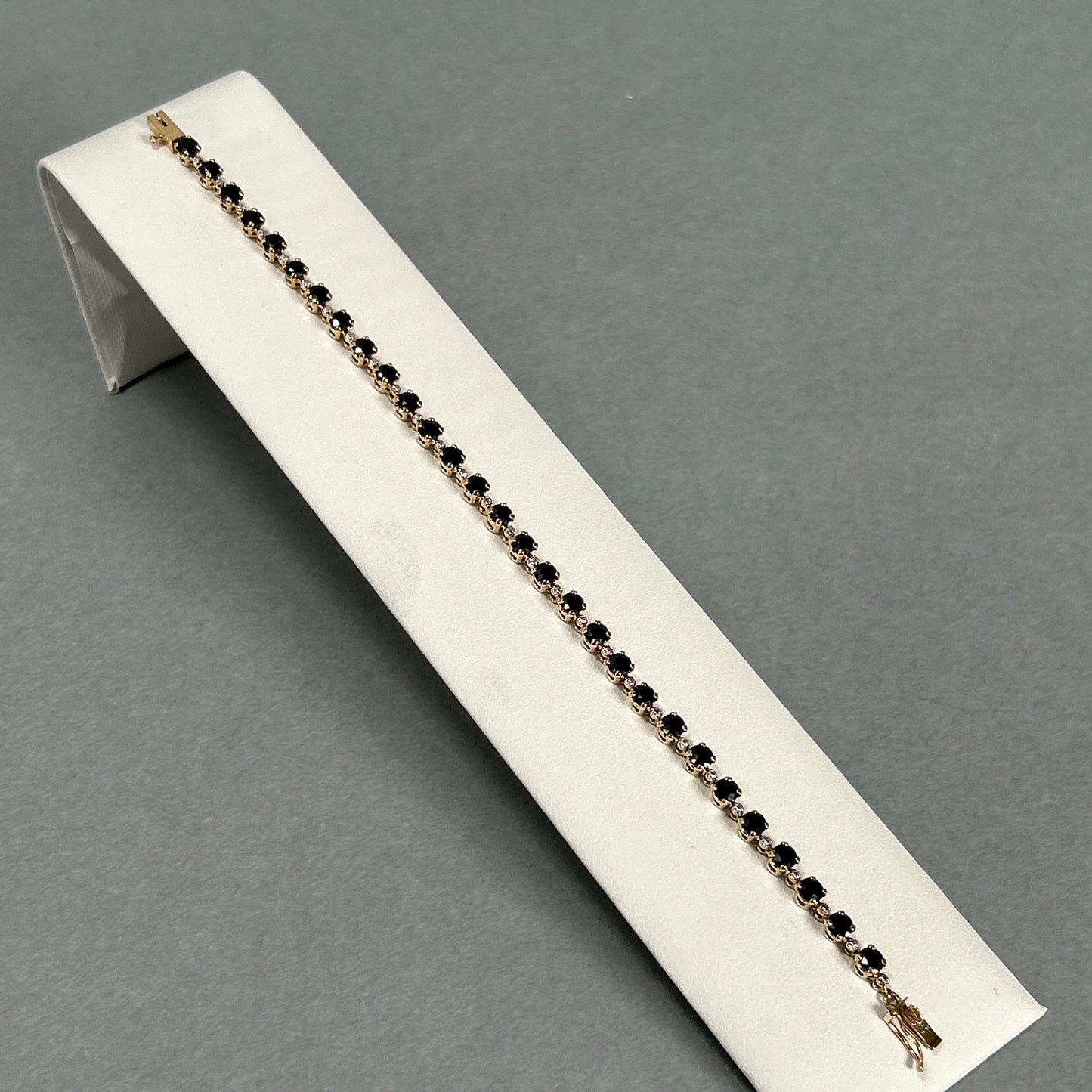 10K Yellow Gold Sapphire 7" Bracelet; 4.0DWT; 6.2g