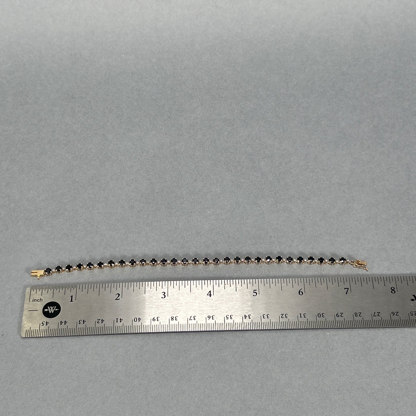10K Yellow Gold Sapphire 7" Bracelet; 4.0DWT; 6.2g