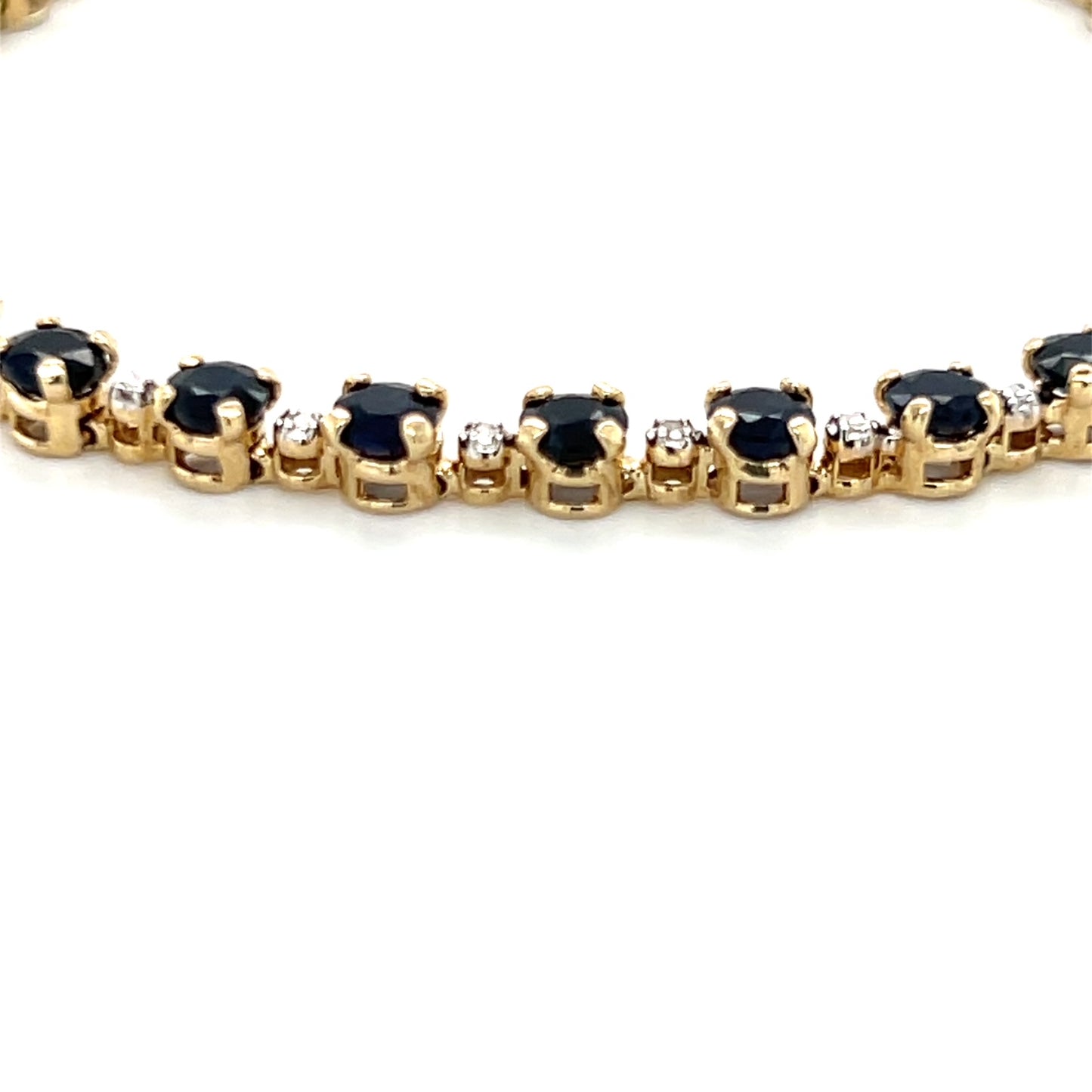 10K Yellow Gold Sapphire 7" Bracelet; 4.0DWT; 6.2g