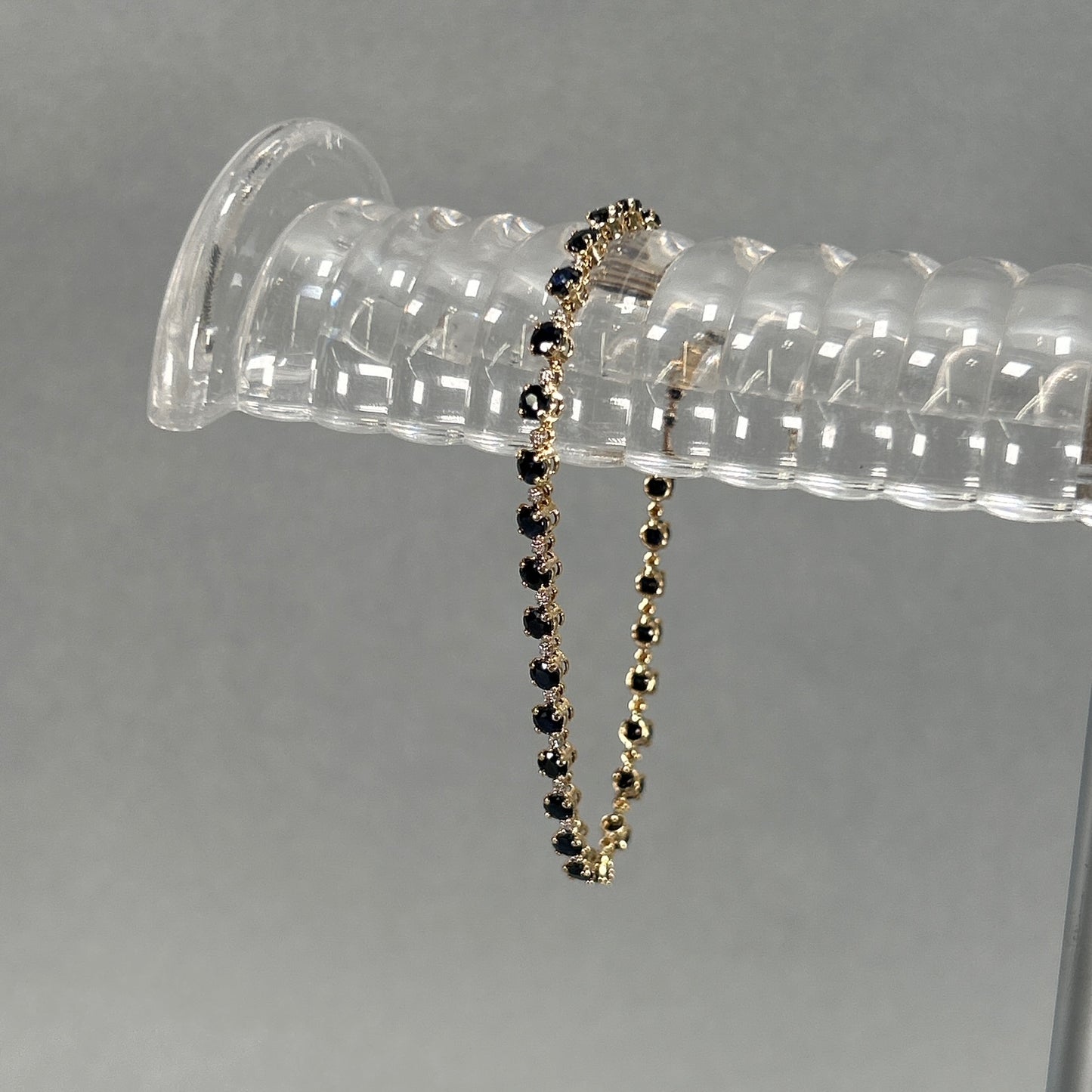 10K Yellow Gold Sapphire 7" Bracelet; 4.0DWT; 6.2g