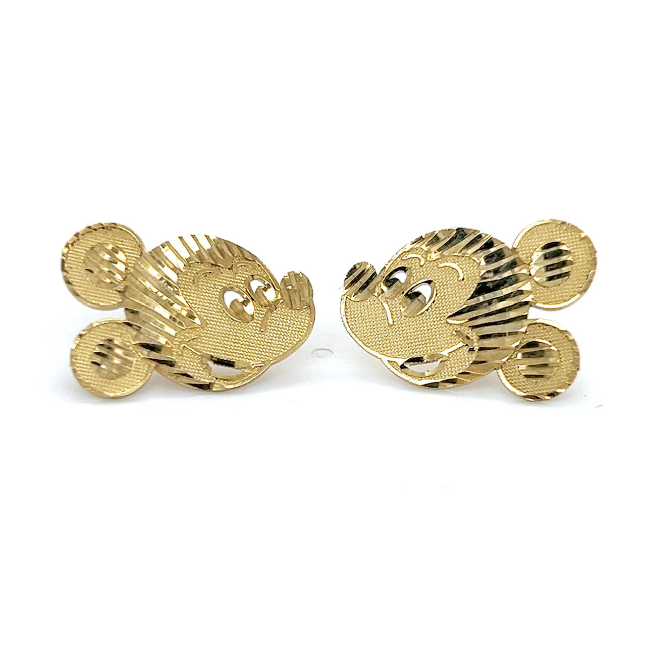 10K Yellow Gold Mickey Mouse Earrings; 1.8DWT; 2.9g