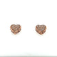 10K Rose Gold Diamond Heart Earrings; .25CTW; 2.6g