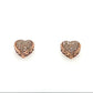 10K Rose Gold Diamond Heart Earrings; .25CTW; 2.6g