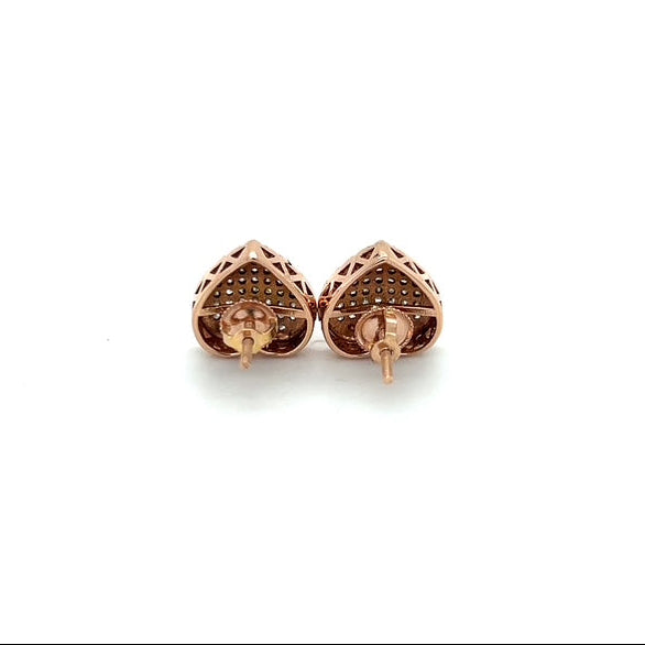 10K Rose Gold Diamond Heart Earrings; .25CTW; 2.6g