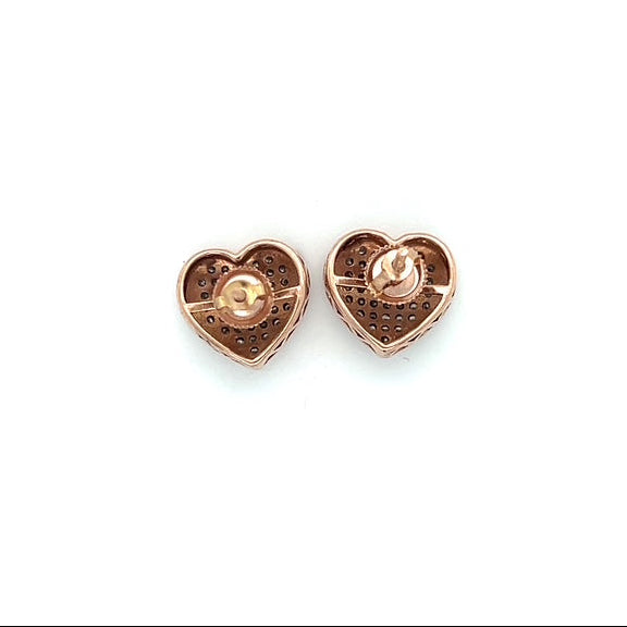 10K Rose Gold Diamond Heart Earrings; .25CTW; 2.6g