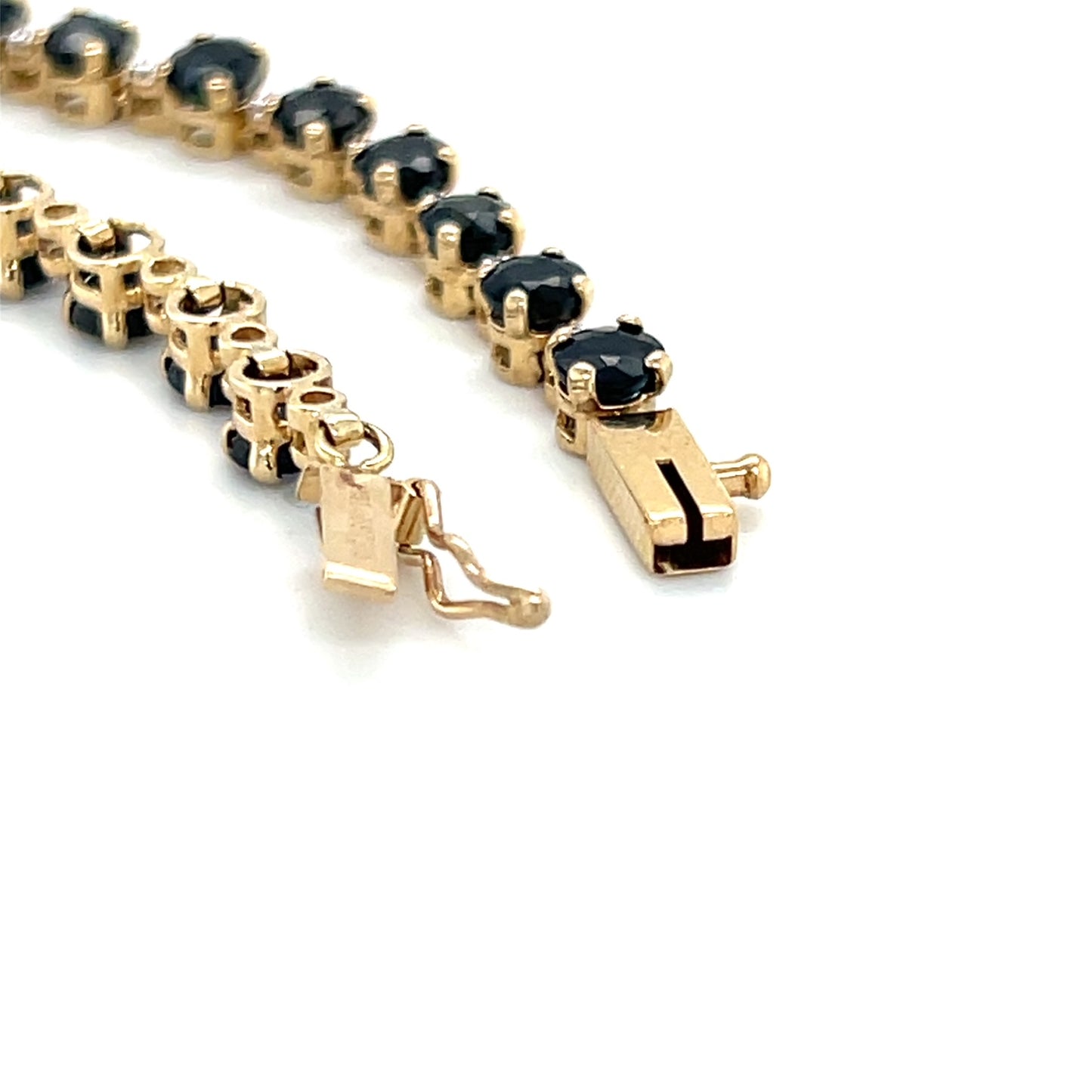 10K Yellow Gold Sapphire 7.5" Bracelet; 4.4DWT; 6.8g