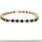 10K Yellow Gold Sapphire 7.5" Bracelet; 4.4DWT; 6.8g