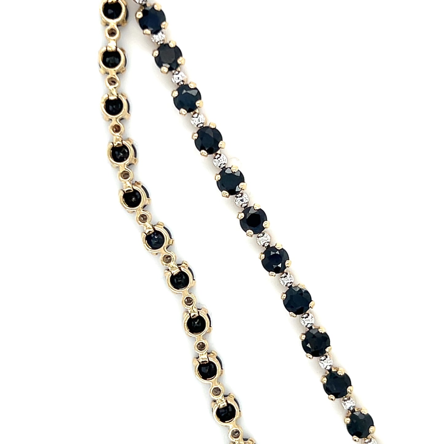 10K Yellow Gold Sapphire 7.5" Bracelet; 4.4DWT; 6.8g