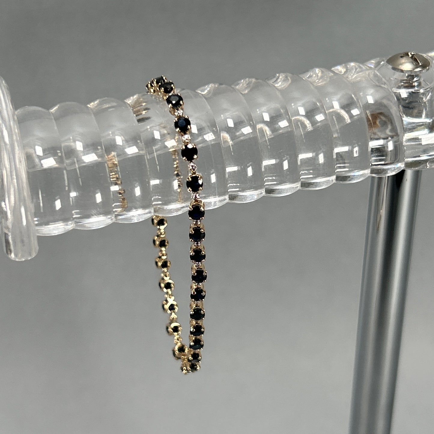 10K Yellow Gold Sapphire 7.5" Bracelet; 4.4DWT; 6.8g