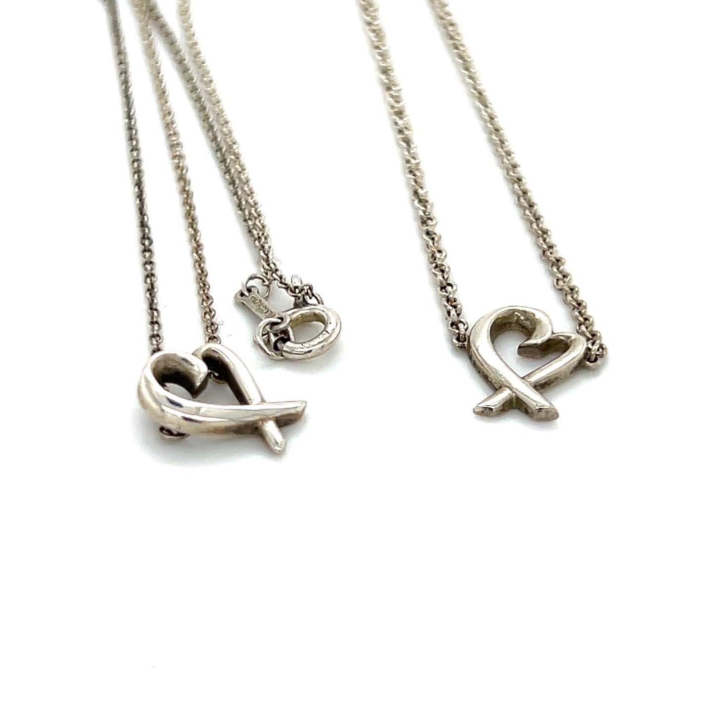 925 Sterling Silver Tiffany & Co. Paloma Picasso Heart Necklace/Bracelet Set