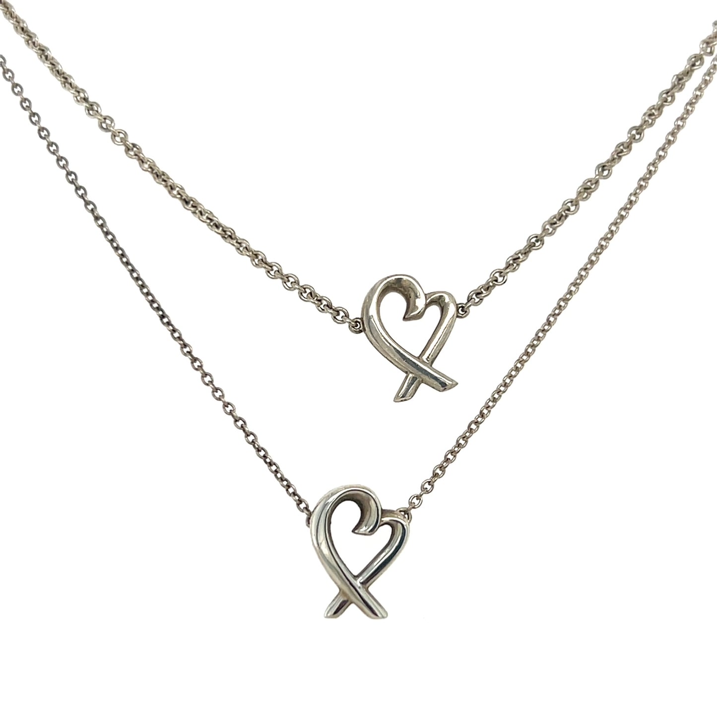 925 Sterling Silver Tiffany & Co. Paloma Picasso Heart Necklace/Bracelet Set