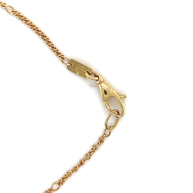 18K Yellow Gold Gucci "Le Marche des Marveilles" Bee Heart Pendant on 20" Chain Necklace