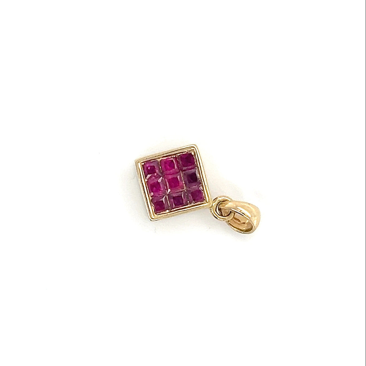 14K Yellow Gold Ruby/Sapphire Pendant; 2g