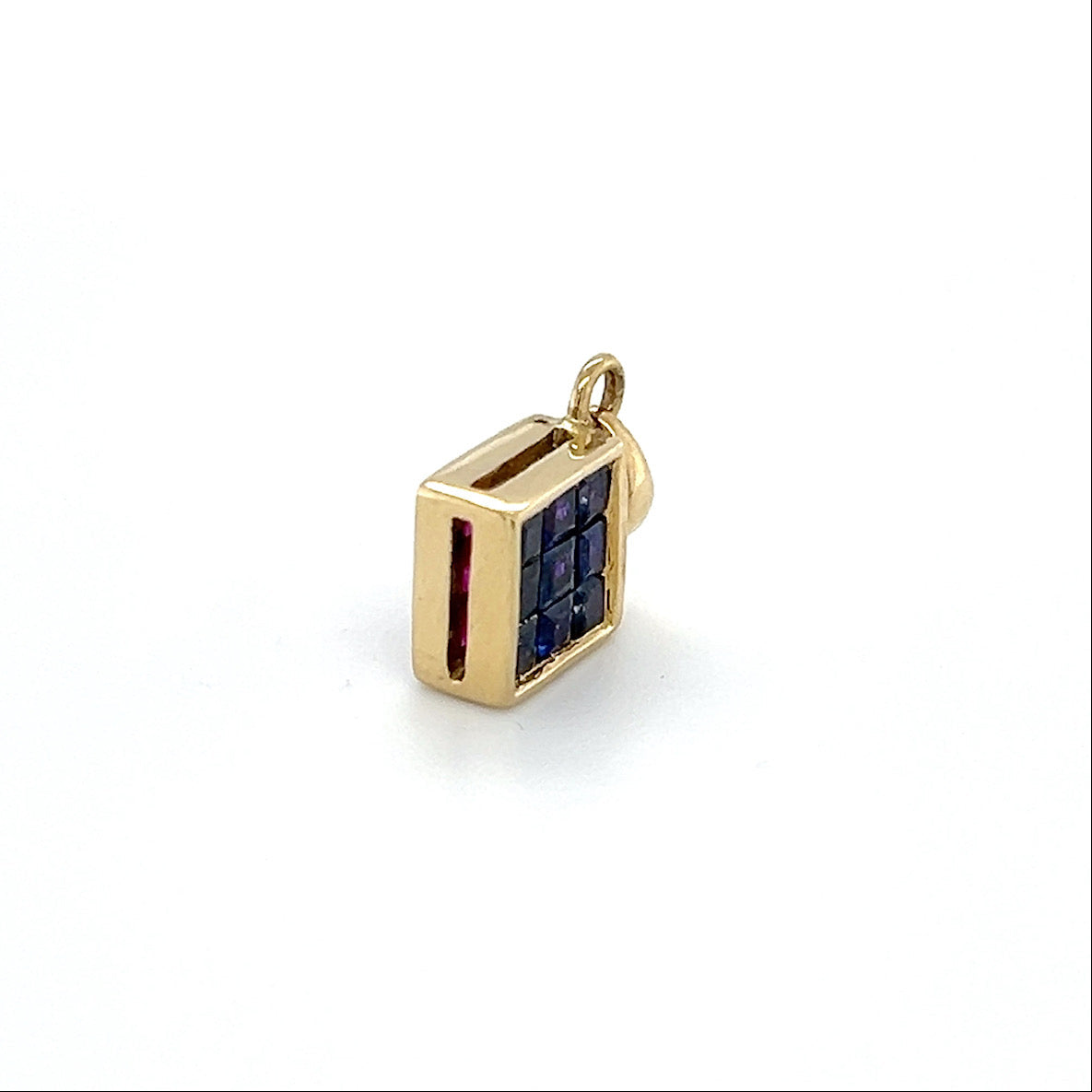 14K Yellow Gold Ruby/Sapphire Pendant; 2g