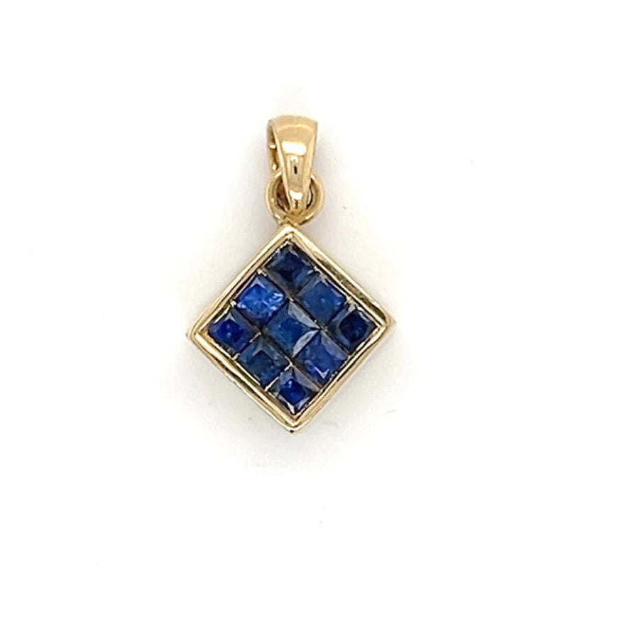 14K Yellow Gold Ruby/Sapphire Pendant; 2g