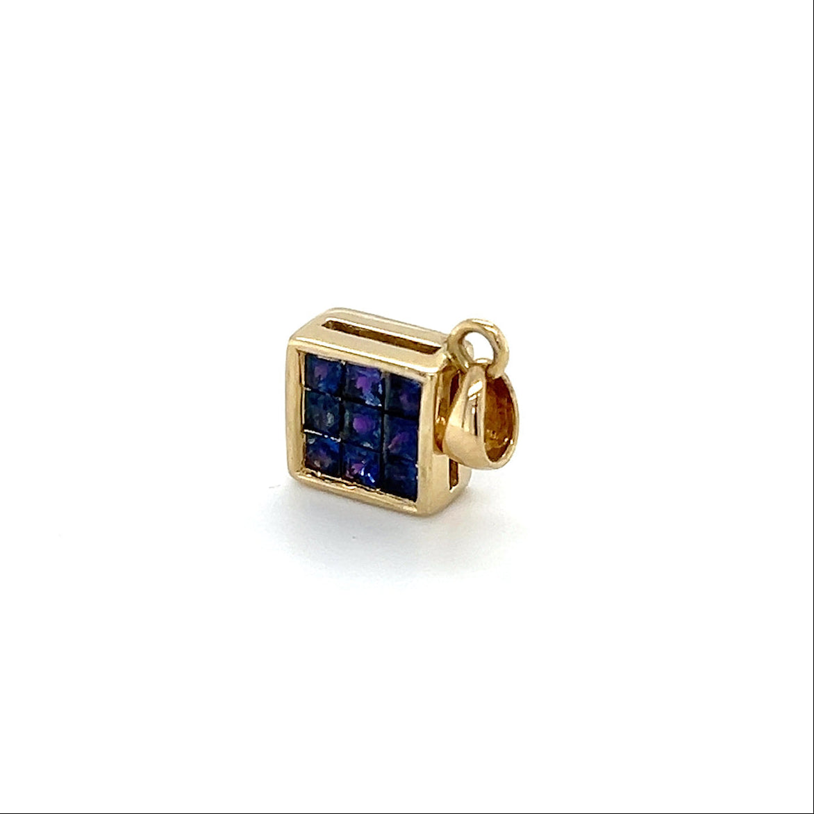 14K Yellow Gold Ruby/Sapphire Pendant; 2g
