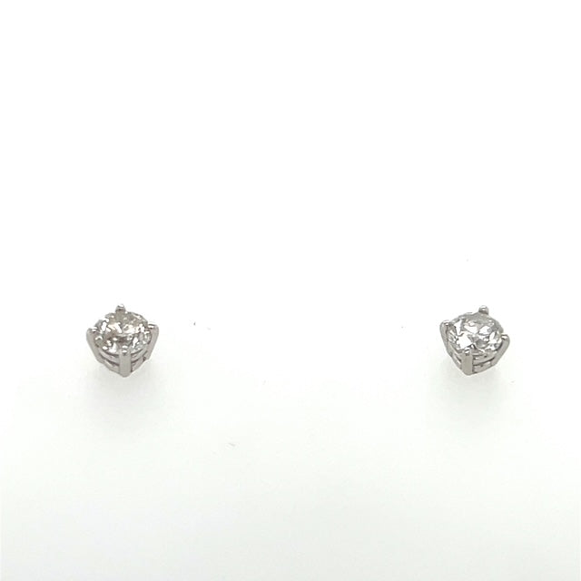 14K White Gold Diamond Stud Earrings; 0.45CTW; 0.8g