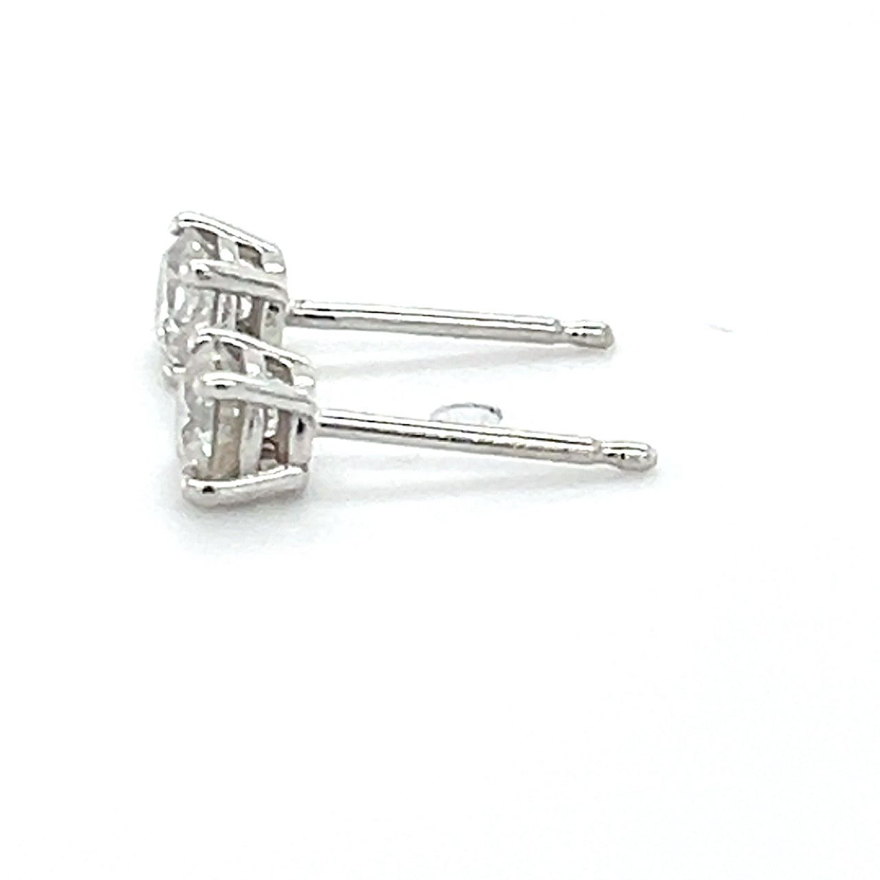 14K White Gold Diamond Stud Earrings; 0.45CTW; 0.8g