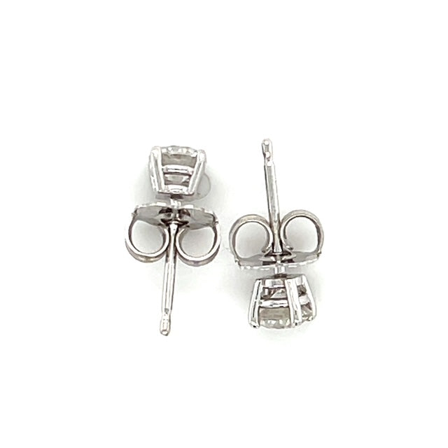 14K White Gold Diamond Stud Earrings; 0.45CTW; 0.8g