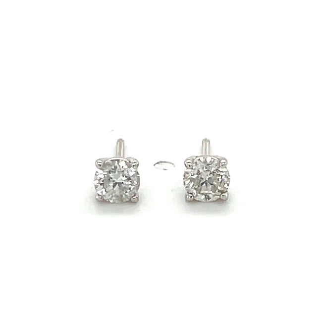 14K White Gold Diamond Stud Earrings; 0.45CTW; 0.8g