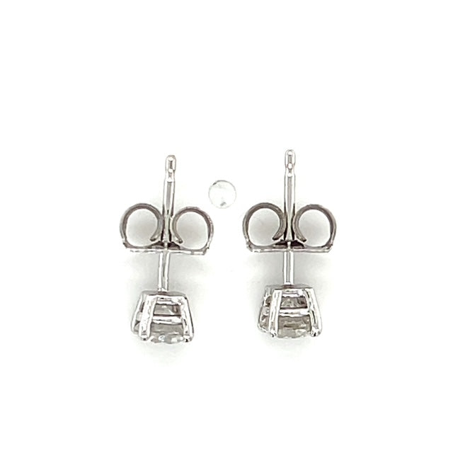 14K White Gold Diamond Stud Earrings; 0.45CTW; 0.8g
