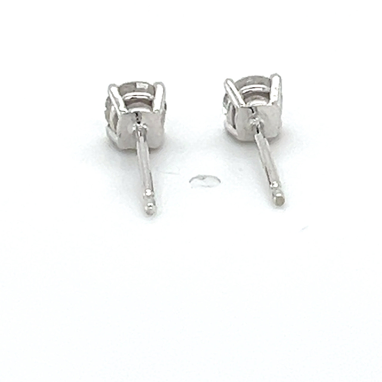 14K White Gold Diamond Stud Earrings; 0.45CTW; 0.8g