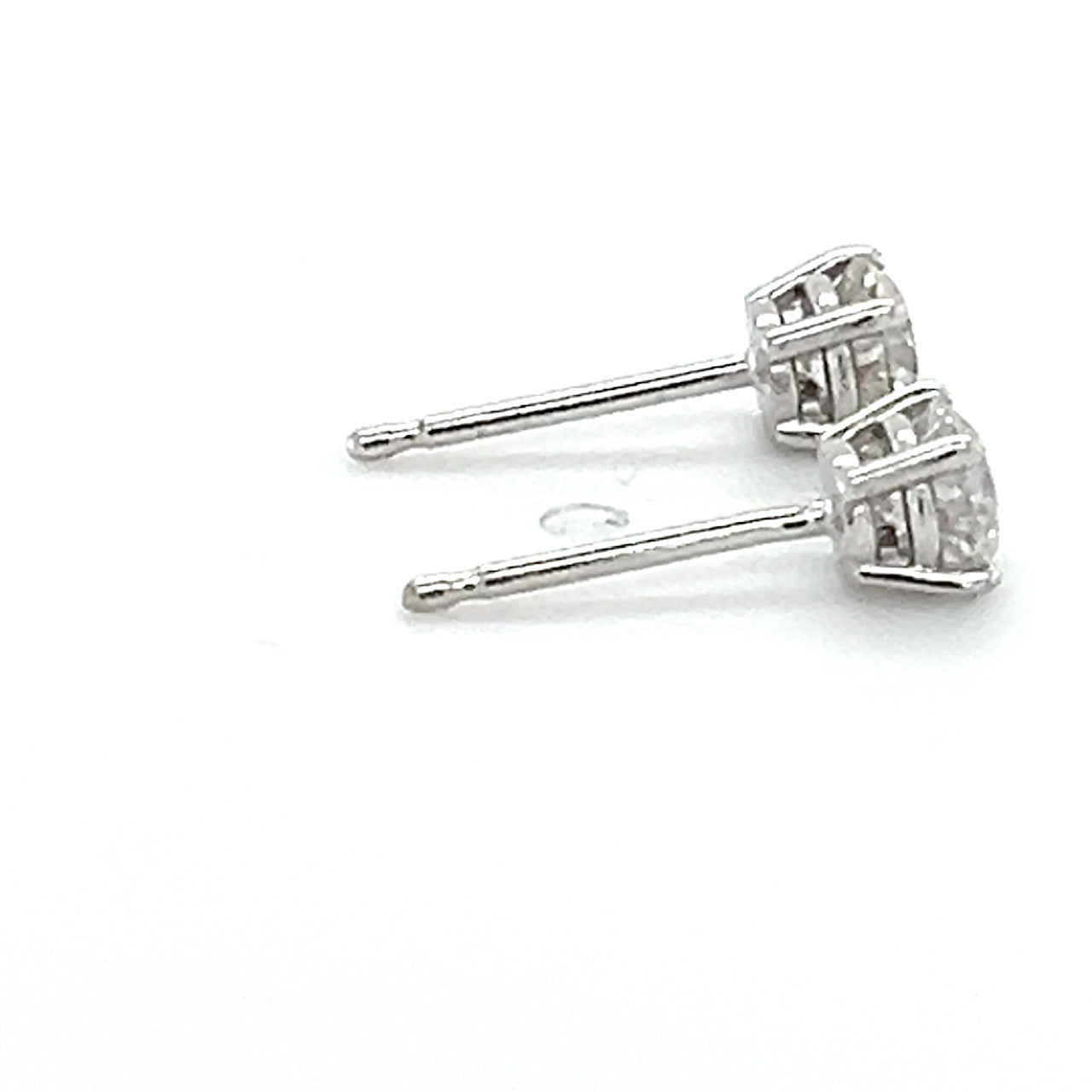 14K White Gold Diamond Stud Earrings; 0.45CTW; 0.8g