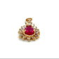 14K Yellow Gold Diamond Ruby Teardrop Pendant; 0.20CTW; 1.6g