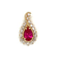 14K Yellow Gold Diamond Ruby Teardrop Pendant; 0.20CTW; 1.6g