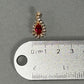 14K Yellow Gold Diamond Ruby Teardrop Pendant; 0.20CTW; 1.6g