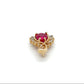 14K Yellow Gold Diamond Ruby Teardrop Pendant; 0.20CTW; 1.6g