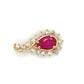 14K Yellow Gold Diamond Ruby Teardrop Pendant; 0.20CTW; 1.6g