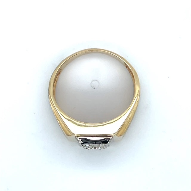14K Yellow Gold Diamond Fashion Ring; 0.15CTW; Size 7