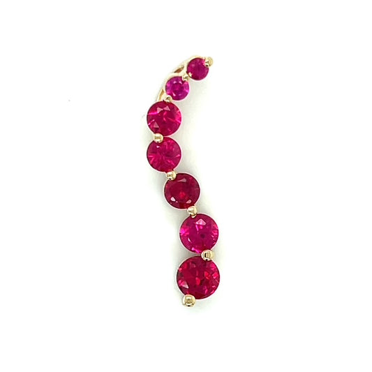 14K Yellow Gold Ruby Pendant; 1.8DWT; 2.7g
